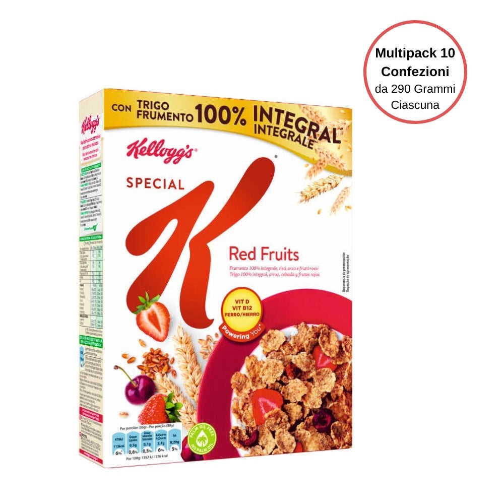 Kellogg's special k frutti rossi cereali multipack da 10 confezioni da 290 grammi ciascuna