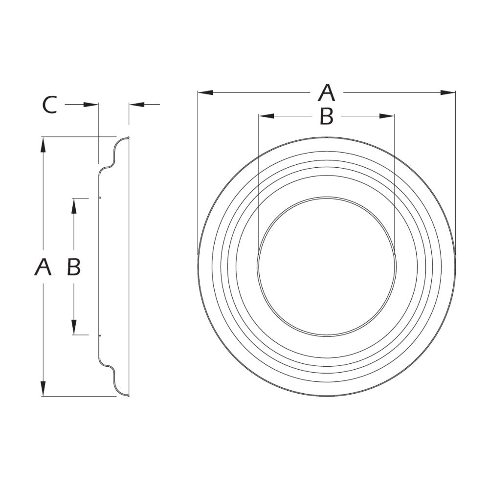 Rosone circolare per tubi pellet, diametro 100mm