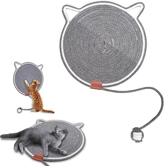 Matte per gatto in sisal - Scatole per gatto in legno. Scatole per gatto robuste e mattonelle per gatto come giocattolo naturale per gatti - Accessori sostenibili per gatti (M-42cm)
