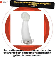 Protezione per Corna di Bovino - Set per Corna Sinistra/Destra - Protezione per Bovini - Materiale Silicone - Protezione Anticollisione - Comodo e Elastico - Sicuro e Duraturo