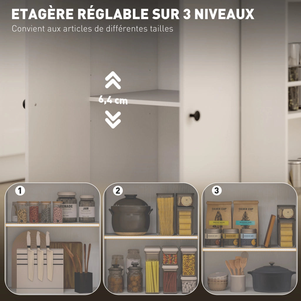 Carrello da cucina mobile con cassetto e ante ¨C Xylo ¨C Bianco 82x38x86,5 cm