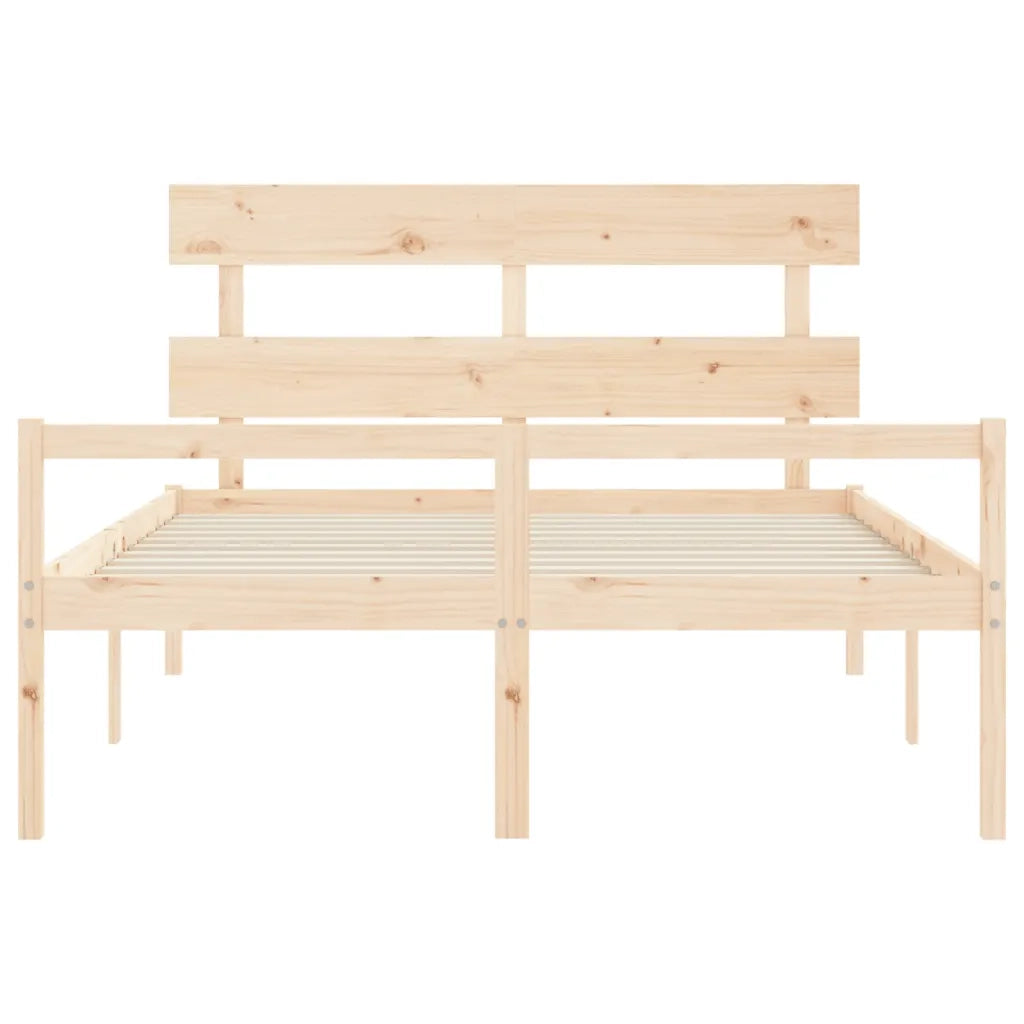Letto per Anziani con Testiera 160x200 cm in Legno Massello 3195361