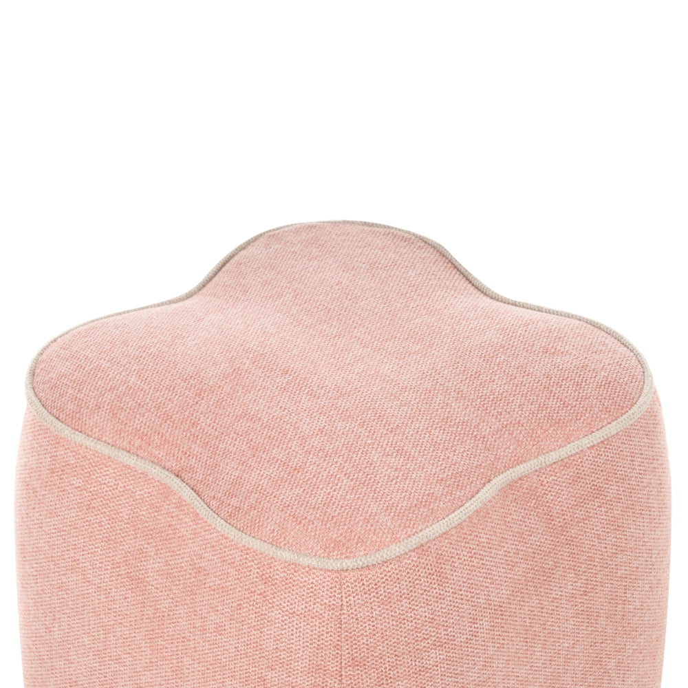 Pouf in tessuto rosa, 35 x 35, poggiapiedi, elemento decorativo per soggiorno e camera da letto