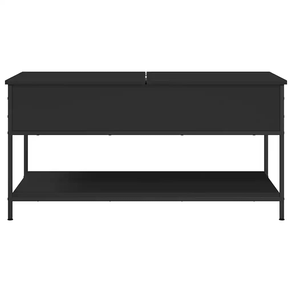 Tavolino da Salotto-Tavolino da soggiorno-Tavolo Nero 100x50x50cm Legno Multistrato Metallo