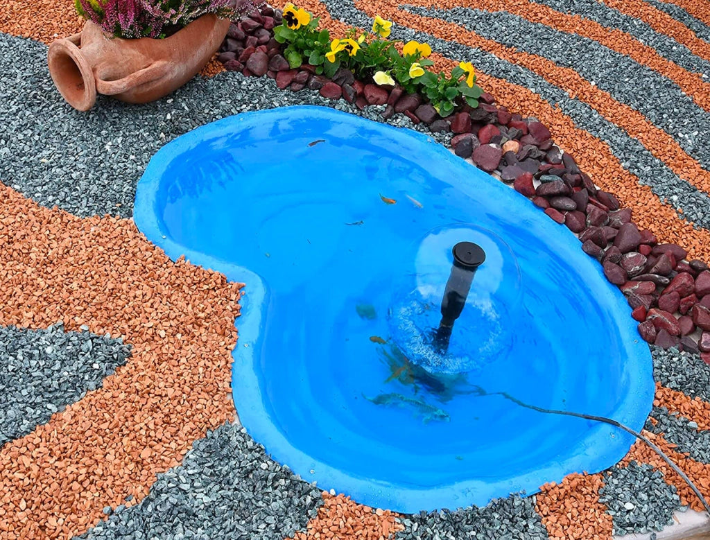 Kit Laghetto Artificiale + Pompa Filtro da Giardino 110x78x28 cm in Polietilene 90 Litri Azzurro