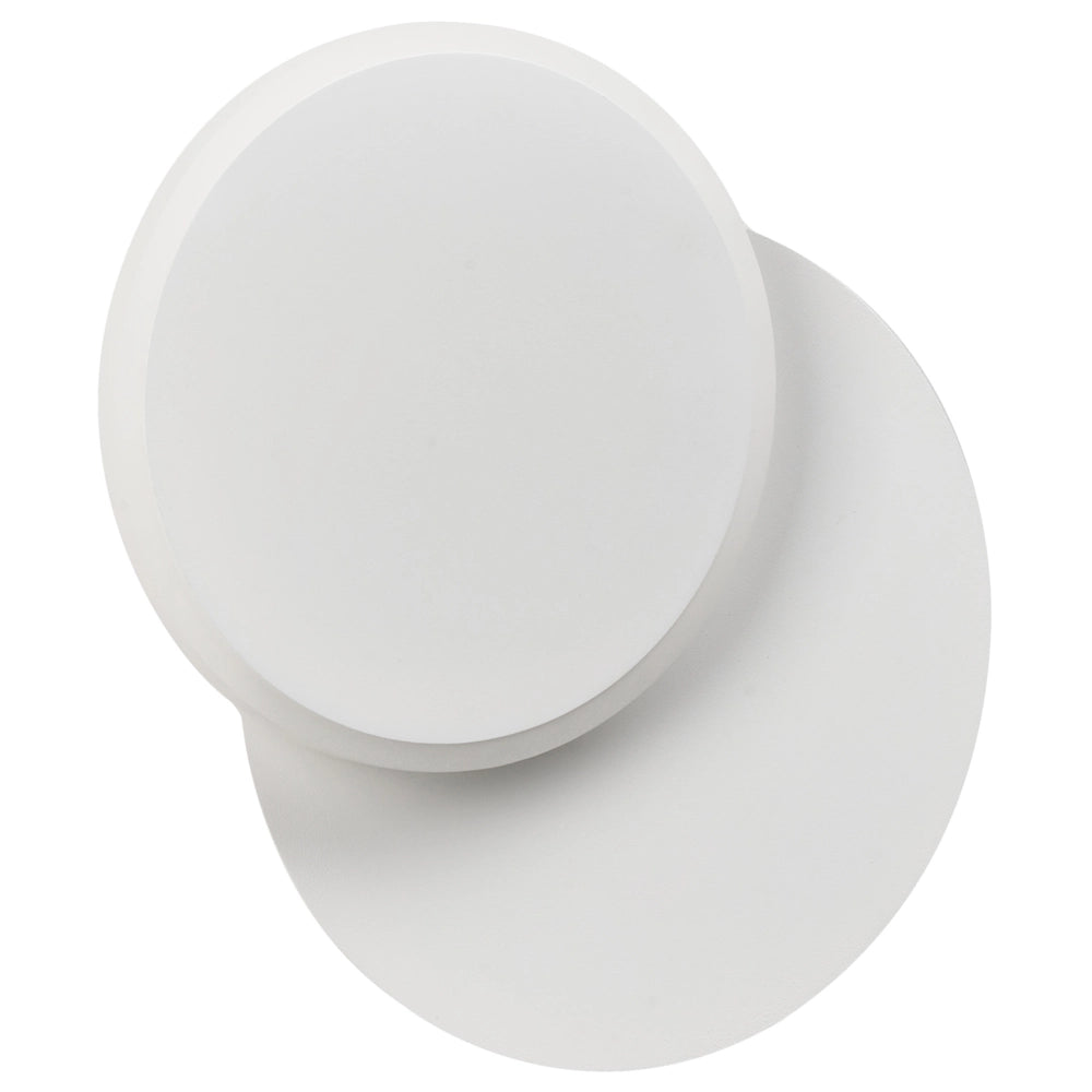 Set di 2 lampade da parete LED Bianco Metallo Acrilico Paralume Rotondo Verniciato a Polvere Stile Scandinavo Opaco