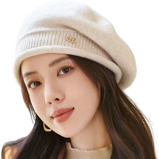 Berretto con pizzo brillante - Disegno oversized - Cappello caldo - Cappello casual - Per donne/ragazze - Circonferenza 52-66 cm - Cappello