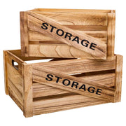 Set cassetti in legno 2 pezzi 36x26x18 -31x21x16h cm