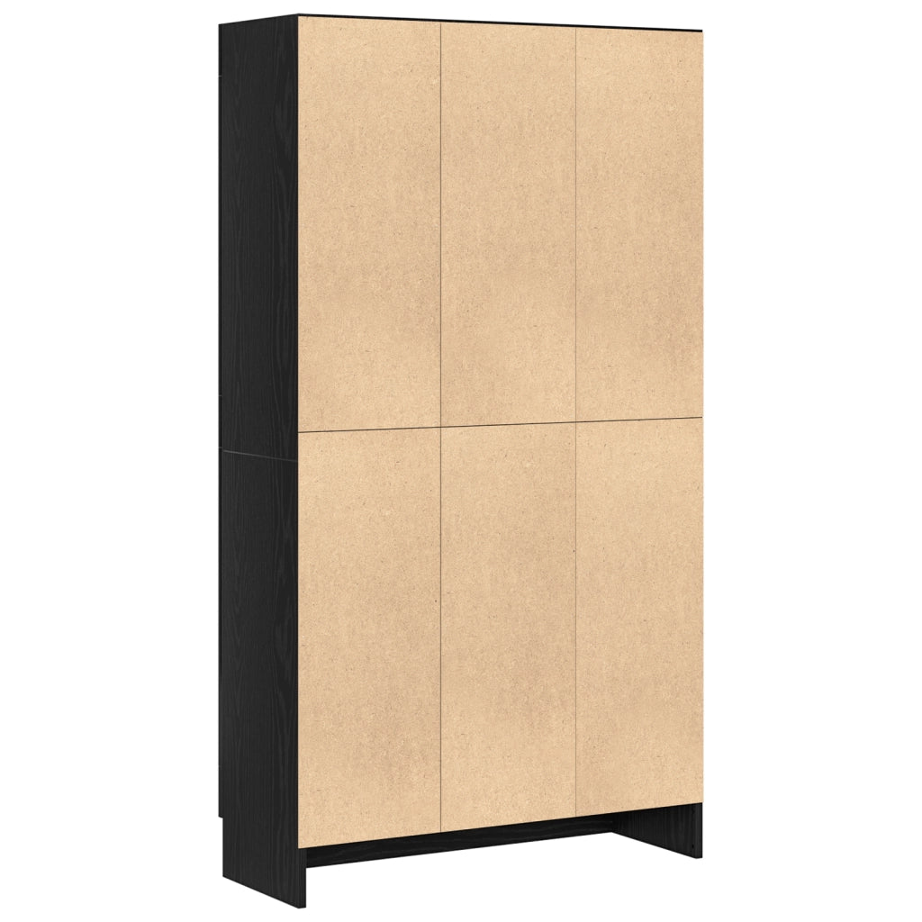2 Armadi per Libri Rovere Nero 165x30,5x150 cm in Legno Ingegnerizzato