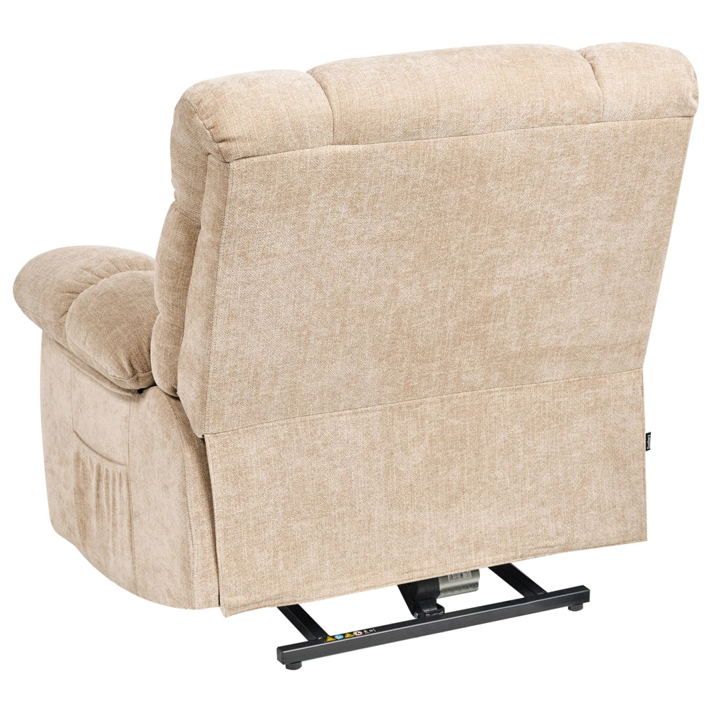 Poltrona reclinabile elettrica Poliestere beige Seduta singola imbottita con poggiapiedi Funzione di sollevamento Design moderno Relax