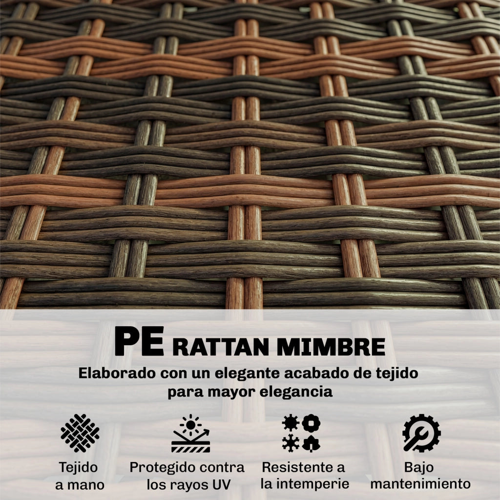 Set da giardino 5 pezzi in rattan con cuscini ¨C zephmum ¨C grigio