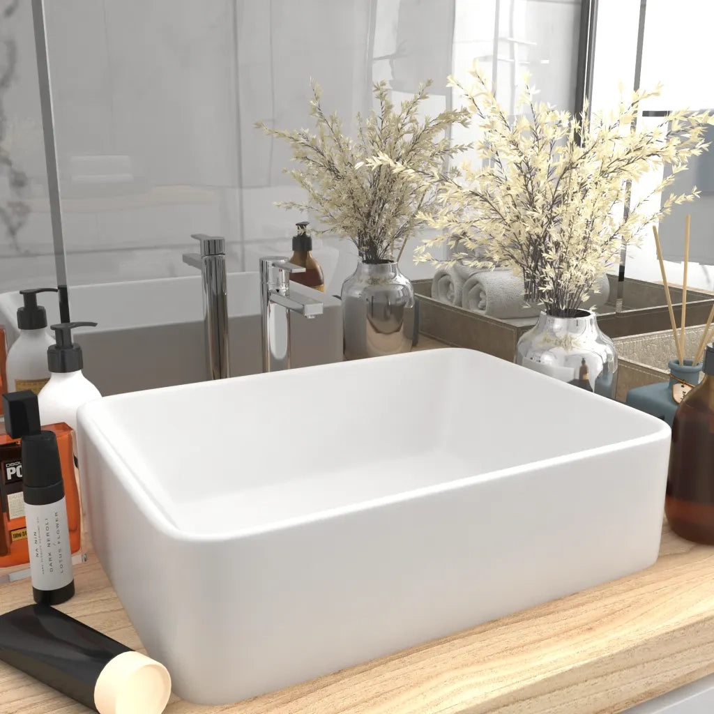 Lavandino Luxury Bianco Opaco 41x30x12 cm in Ceramica CFW6475580
