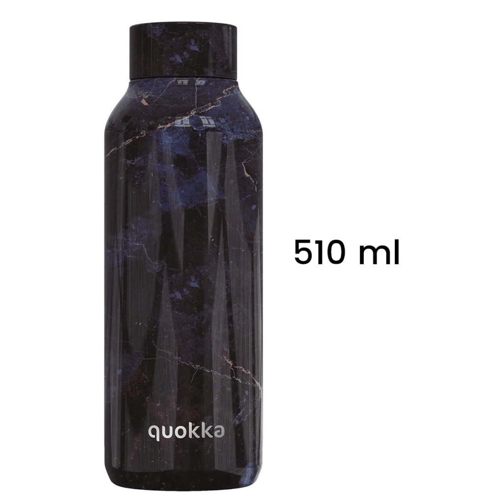 Bottiglia Termica 510 ml Doppia Parete Effetto Marmo Ermetica Nero Quokka