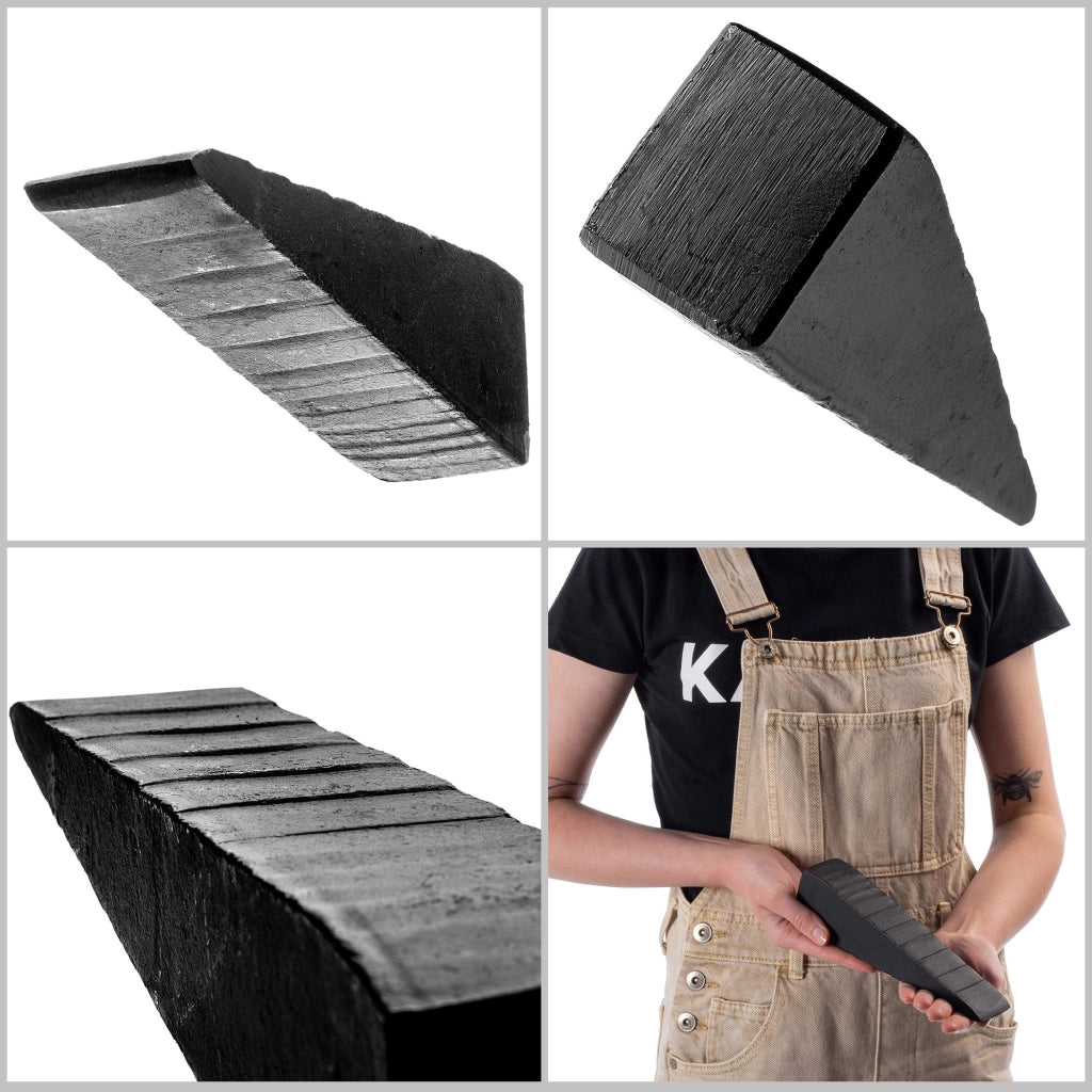 Cuneo forgiato KADAX per spaccare la legna, spaccare la legna da ardere, spaccalegna in acciaio resistente da 2 kg