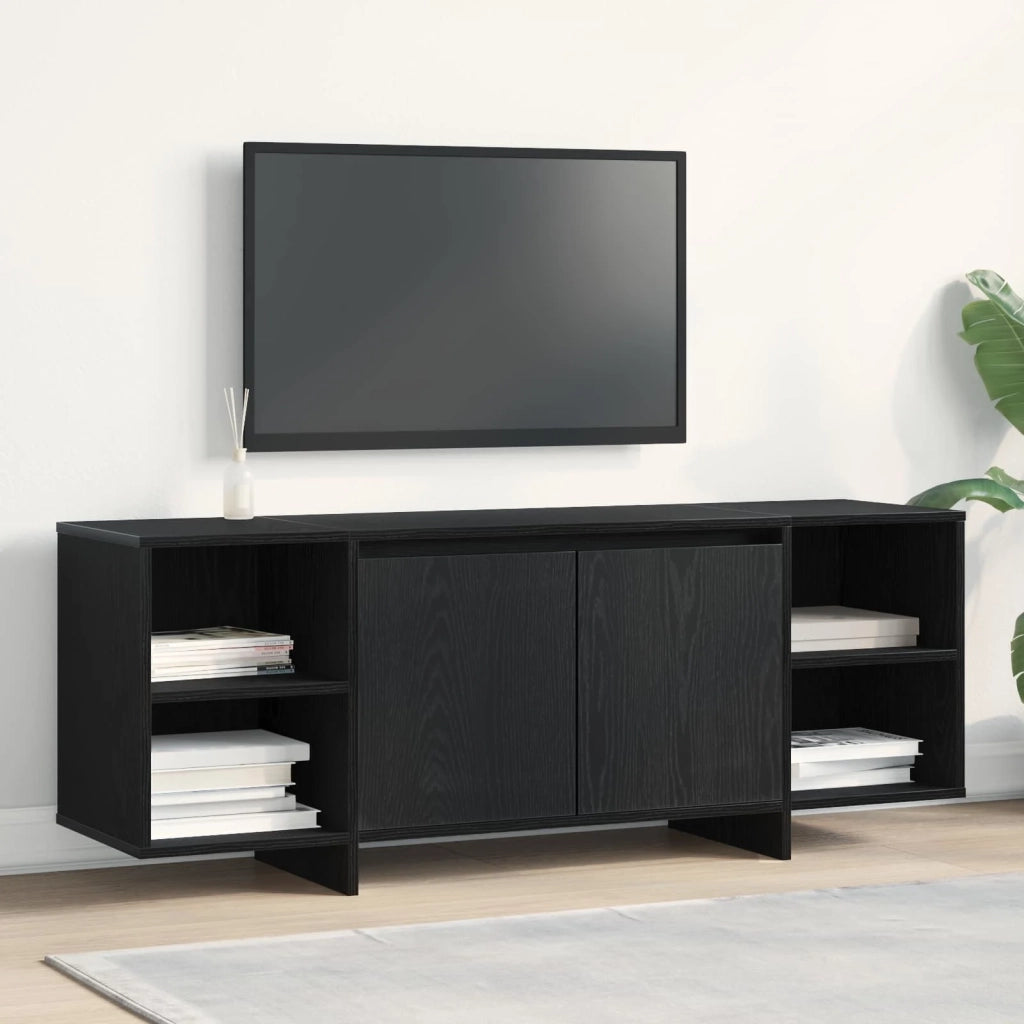 Mobile TV 130 x 35 x 50 cm Rovere Nero Legno ingegnerizzato 862710