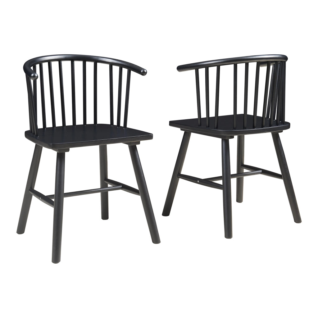 Set Stami di 2 Sedie da Sala Pranzo - Nero [en.casa]