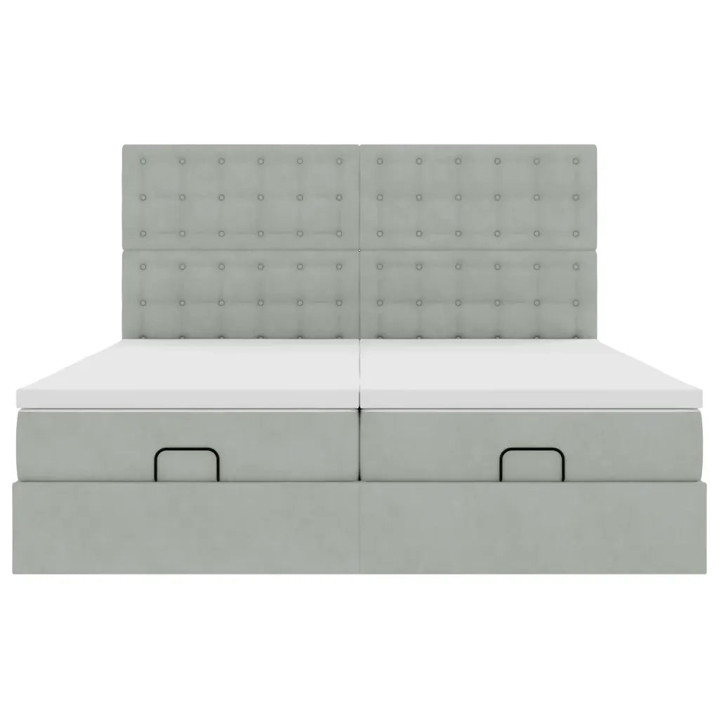 vidaXL Struttura Letto Pouf con Materassi 180x200 cm Velluto
