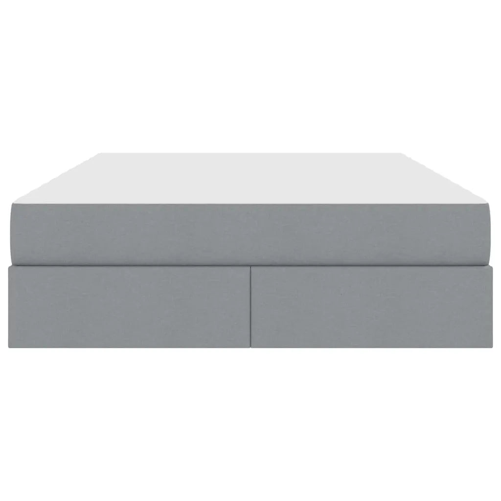 Letto con contenitore e materasso Grigio chiaro 140 x 190 cm