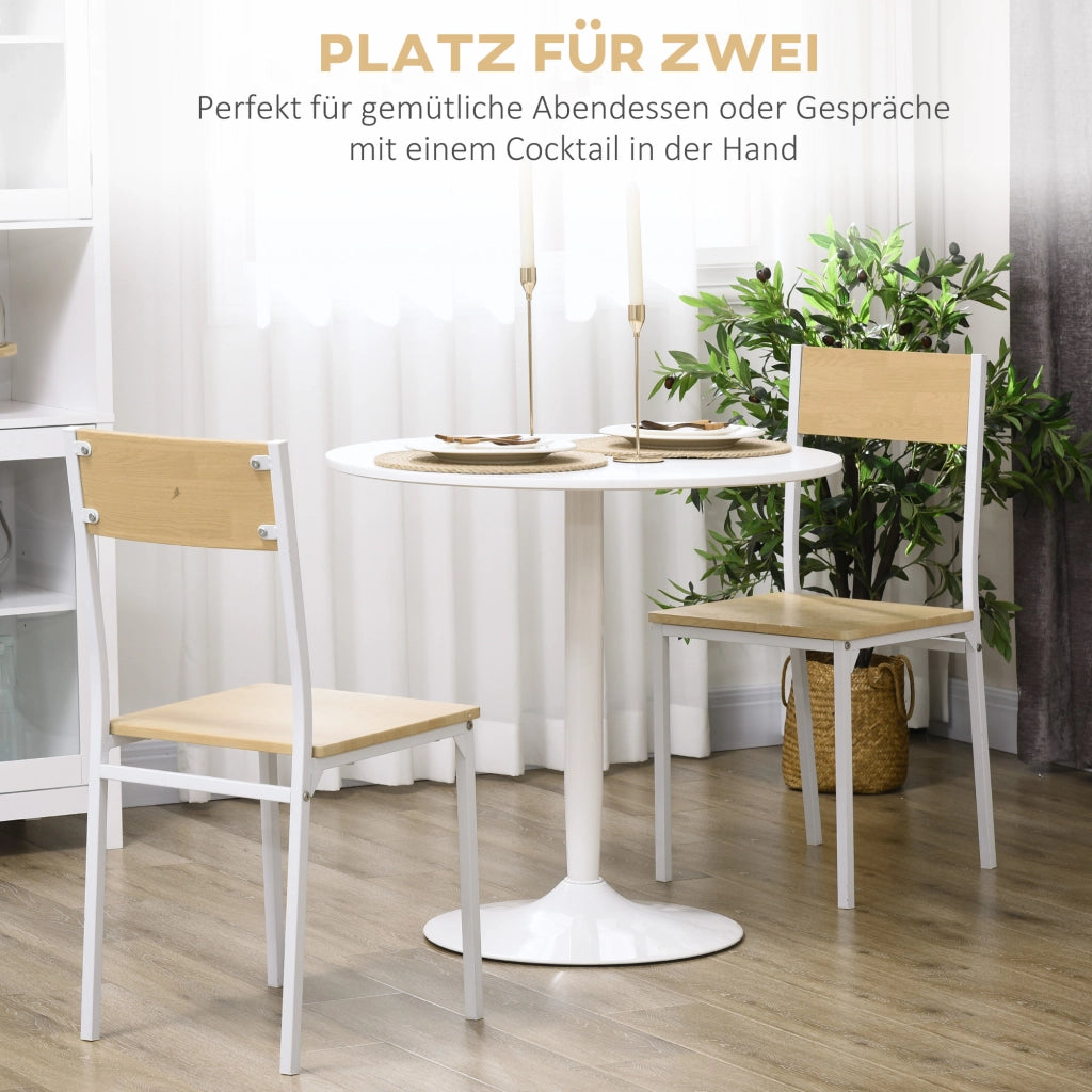 Tavolo da pranzo per 2 persone ¨C zephmum ¨C rotondo, bianco, 80x75 cm