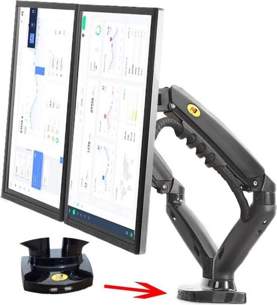 Sostegno Monitor 2 Schermi - Braccio Ergonomico Duplice - Sostegno Monitor Articolo