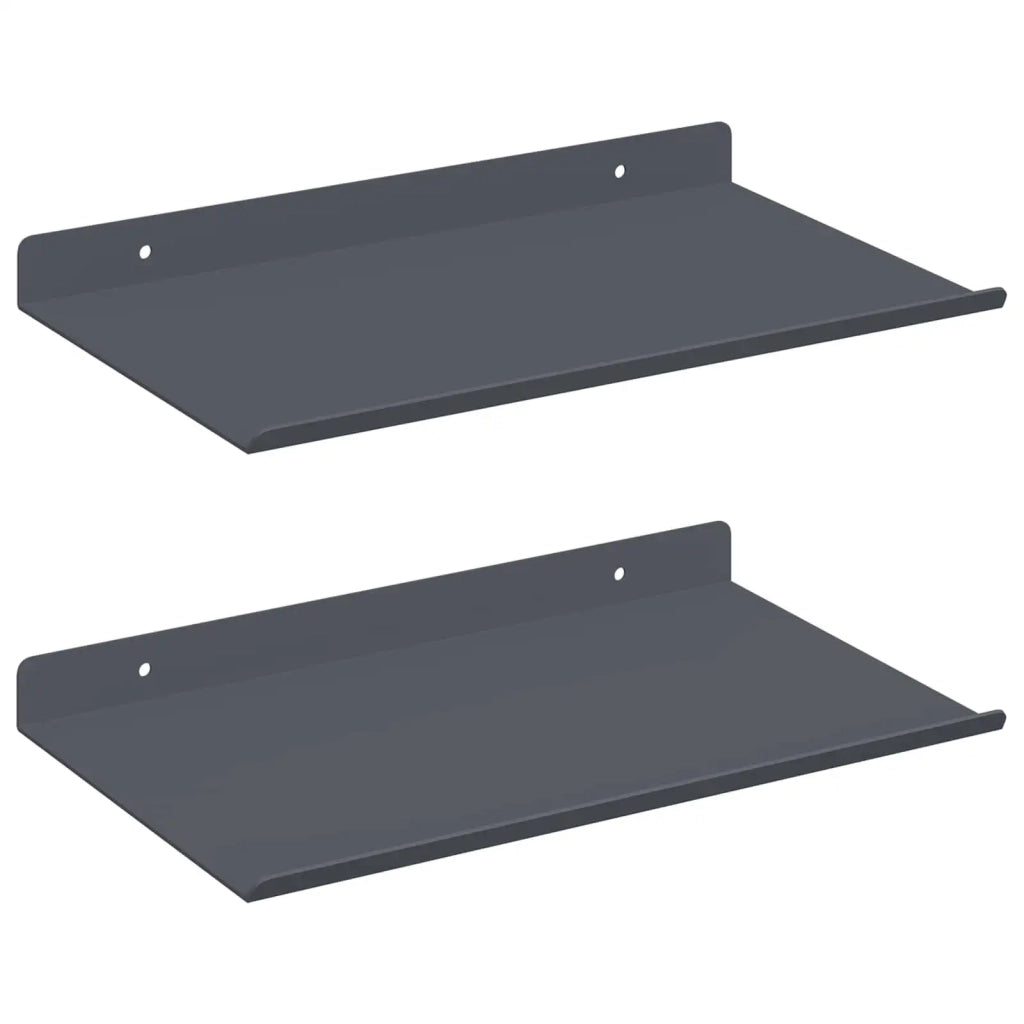 2 pz Mensola | Ripiano | Scaffale sospesa Antracite 30 x 18 x 2,5 cm Acciaio
