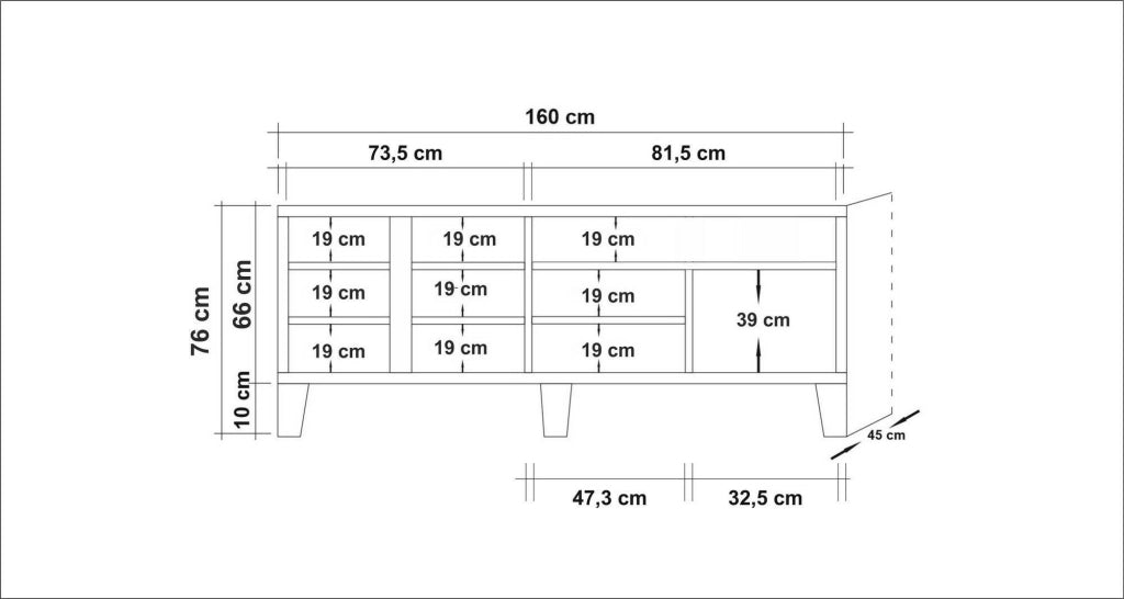 Bucarest, Mobile Porta tv un Cassetto, 160x45x76h cm Marrone Quercia
