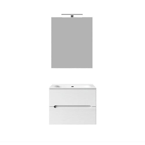 Composizione mobile bagno sospeso con cassetti cm 60 mod. TALIA - Larice Bianco