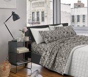 Completo Letto Lenzuola Matrimoniale,100% Cotone, Set letto, Lenzuolo Sopra, Sotto e Federe 2 Piazze Zebrato
