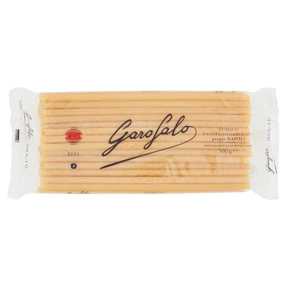 Pastificio garofalo ziti lunghi n. 4-15 pasta trafilata al bronzo da 500 grammi