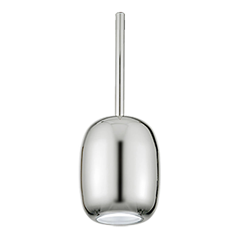 GIOIA Sospensione in Vetro Pirex Finitura Cromo sfumato attacco E14 60W IP20 - Rossini Group - Lampada di design ovale sabbiata