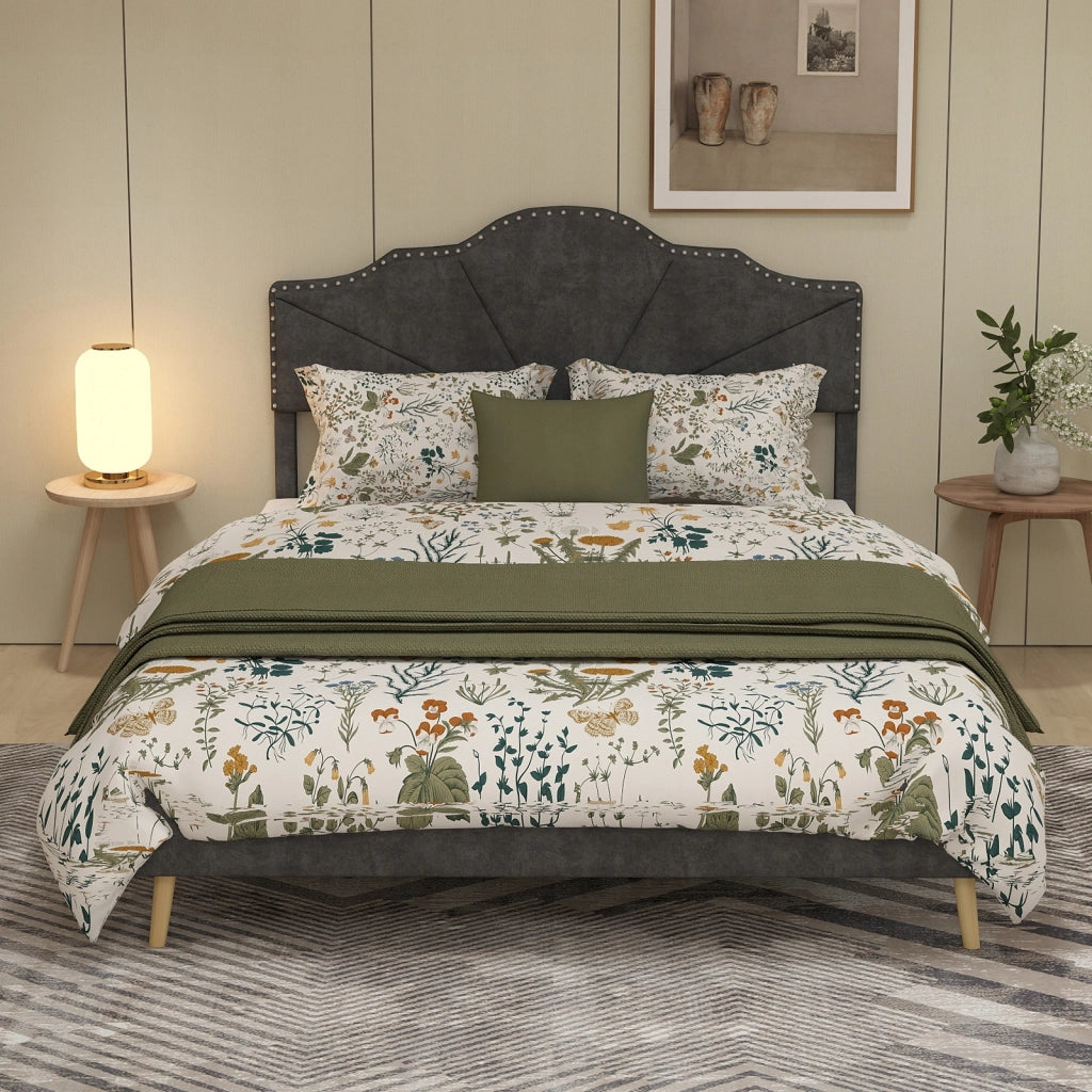 Letto matrimoniale minimalista - Xylo - 160x200 - Grigio