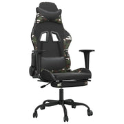 Sedia Gaming | Sedia da e-sports Massaggio Poggiapiedi Nero e Mimetico Similpelle