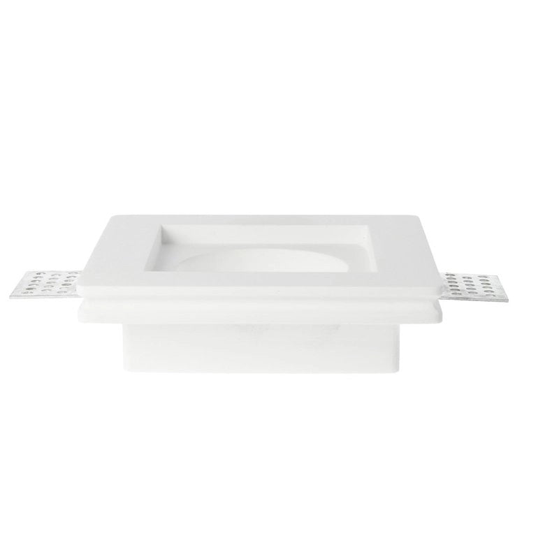 Portafaretto Lampada Led GU10 Da Incasso A Scomparsa Corpo Quadrato Gesso Bianco Verniciabile 100 x 100 mm SKU-3651