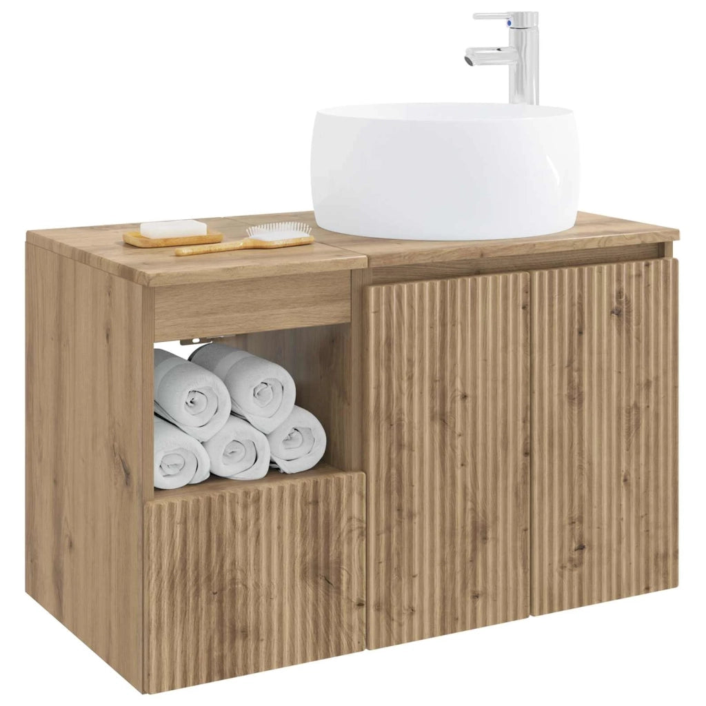 Set di mobili per il bagno 2 pz Rovere Artigianale 3404103