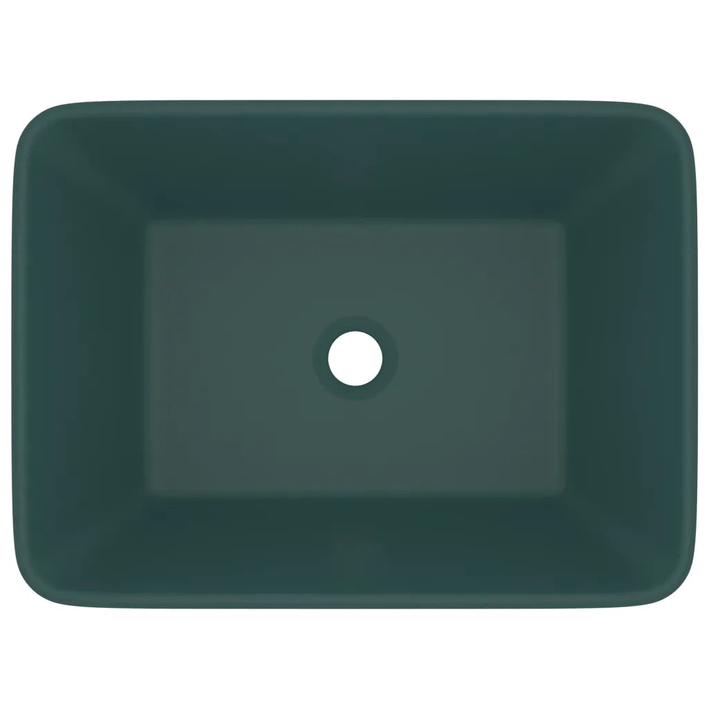 Lavandino-Lavello Luxury Verde Scuro Opaco 41x30x12 cm in Ceramica