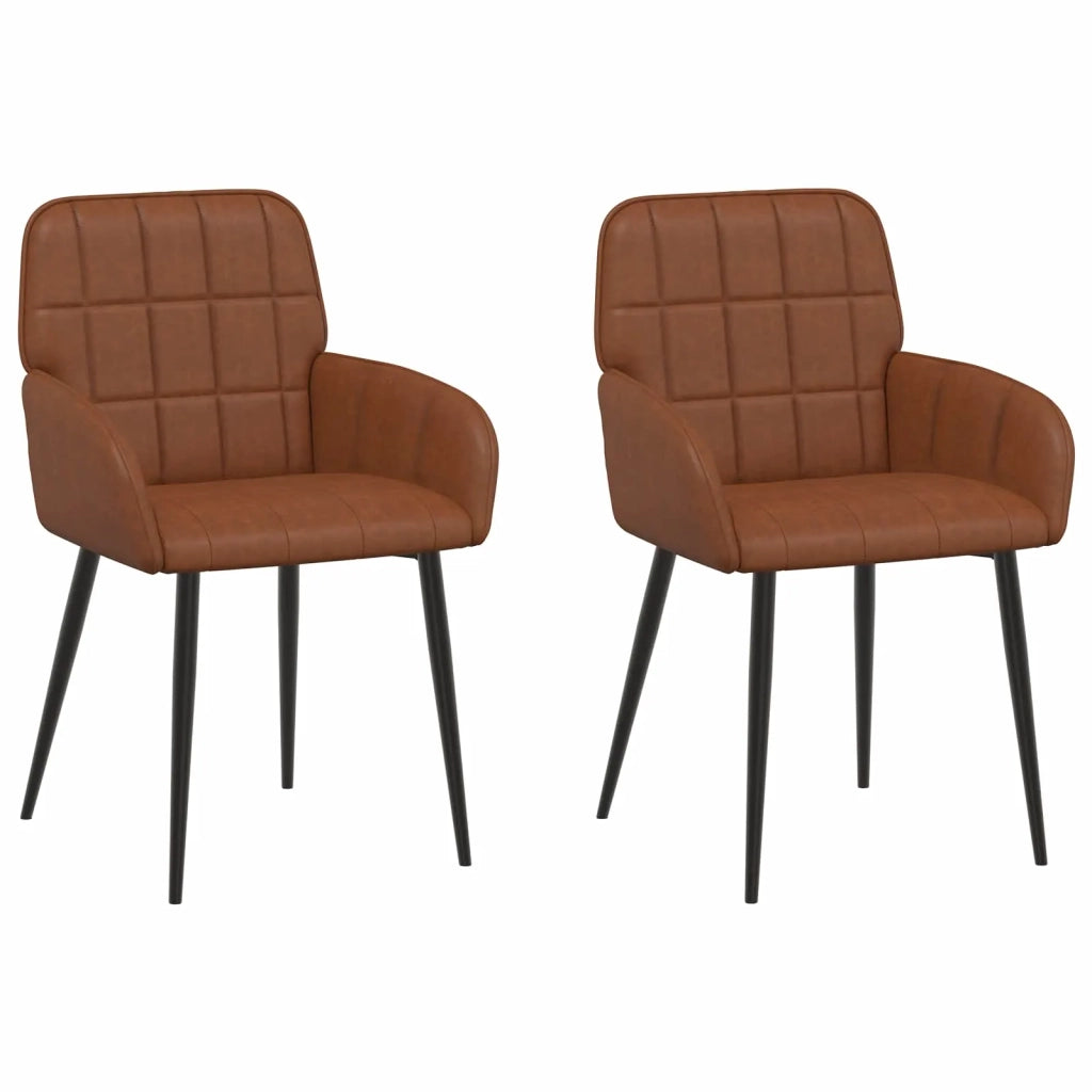 Sedie da pranzo 2 pz Similpelle Marrone 57 x 50 x 85 cm 42034282