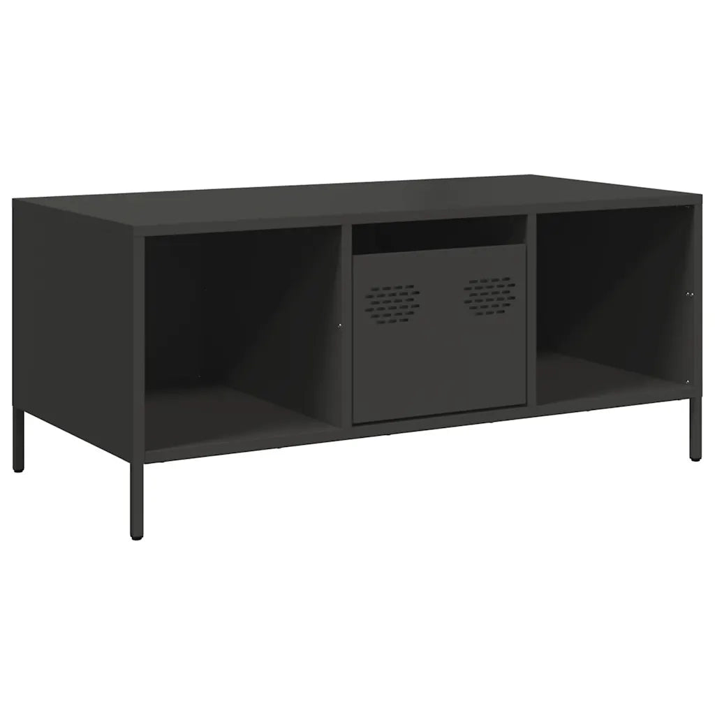 Tavolino-Tavolino da soggiorno-Tavolo Nero 101,5x50x43,5 cm in Acciaio Laminato a Freddo 516625