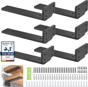 Set di 6 Sostegni di Scaffale - Scaffalature per Scaffali Robuste 20 cm per Montaggio al Muro Portata 75 kg