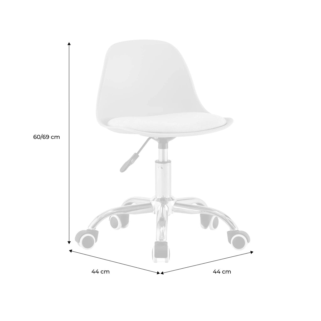 Sedia da ufficio per bambini regolabile con ruote regolabile, beige