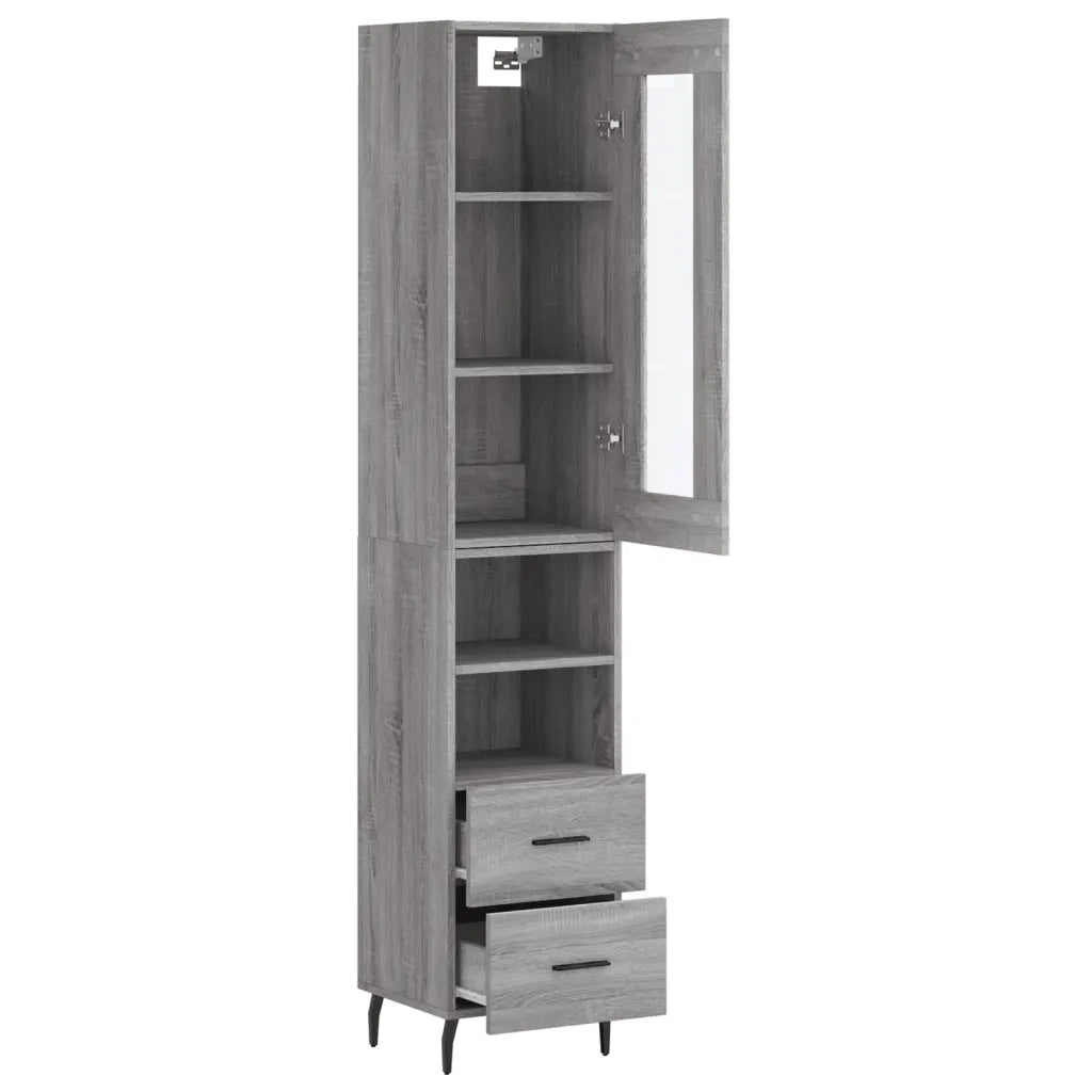 Credenza Grigio Sonoma 34,5x34x180 cm in Legno Multistrato 3199319