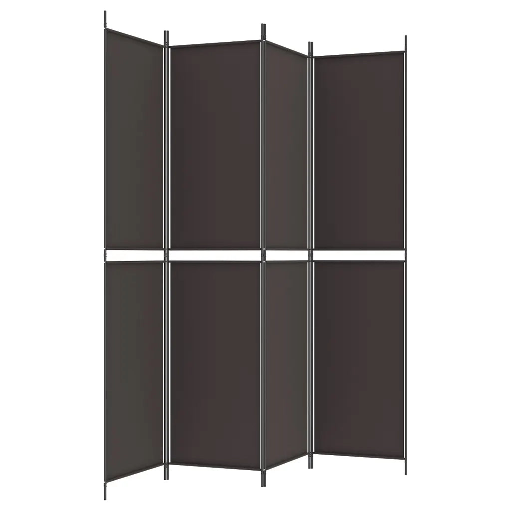 Divisorio Ambienti | Divider per stanze | Paravento a 4 Pannelli Marrone 200x220 cm in Tessuto
