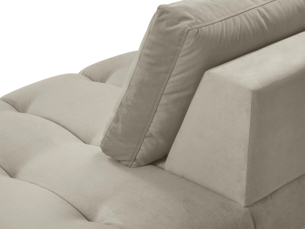 Cosmopolitan Design - Chaise longue destra "Hastings" 2 posti in velluto beige 