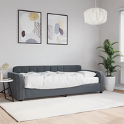 Divano Letto con Materasso-Sofa Letto-Daybed Grigio Scuro 80x200 cm in Velluto 241415