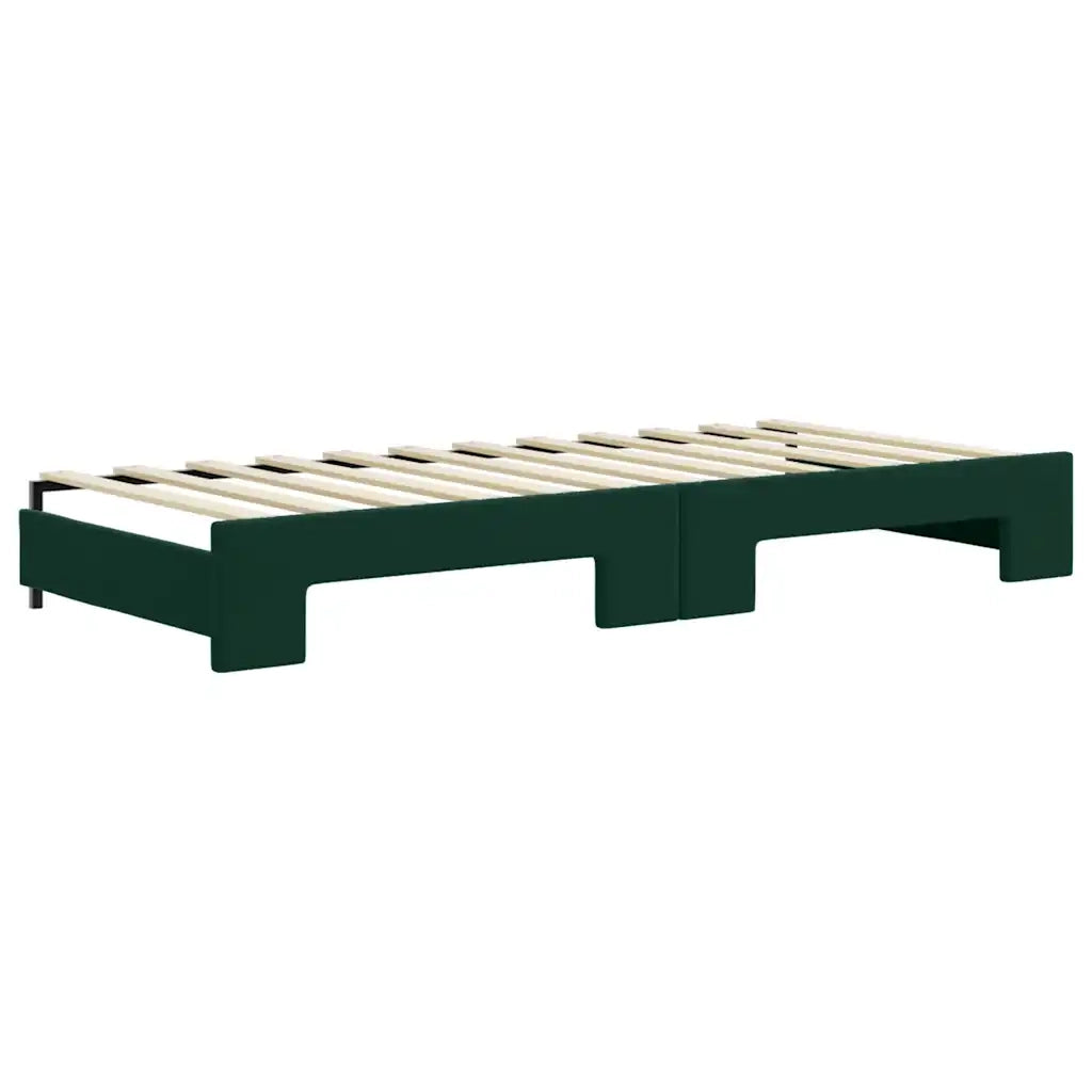 Divano Letto Estraibile Cassetti-Sofa Letto-Daybed Verde Scuro 90x200cm Velluto 931819