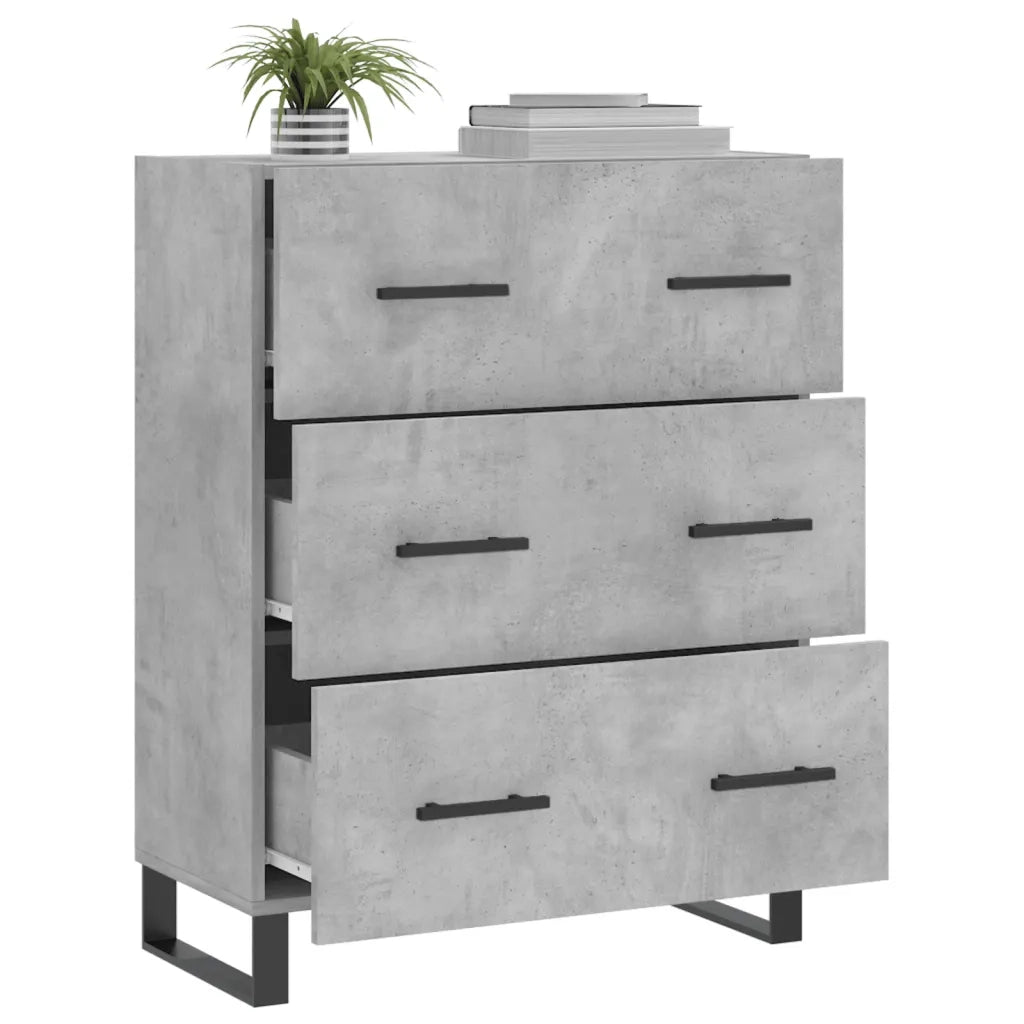 Credenza Grigio Cemento 69,5x34x90 cm in Legno Multistrato 827880