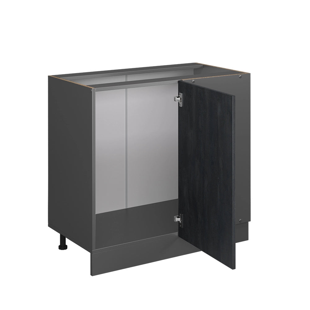Mobile ad angolo cucina R-Line Calce nera/Antracite 86 cm senza piano di lavoro Vicco