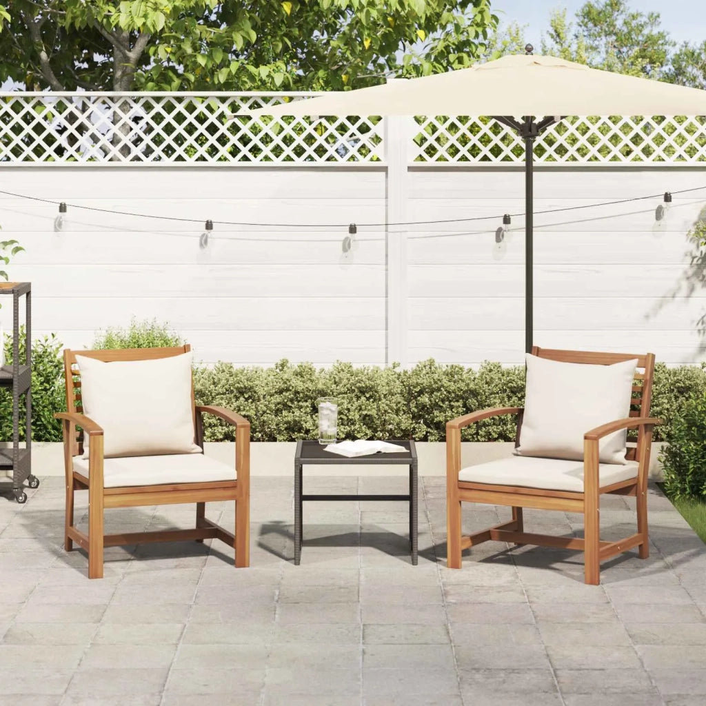 Sedia con cuscino 2 Pezzo Marrone e Crema 65 x 60 x 76,5 cm CFW3397253