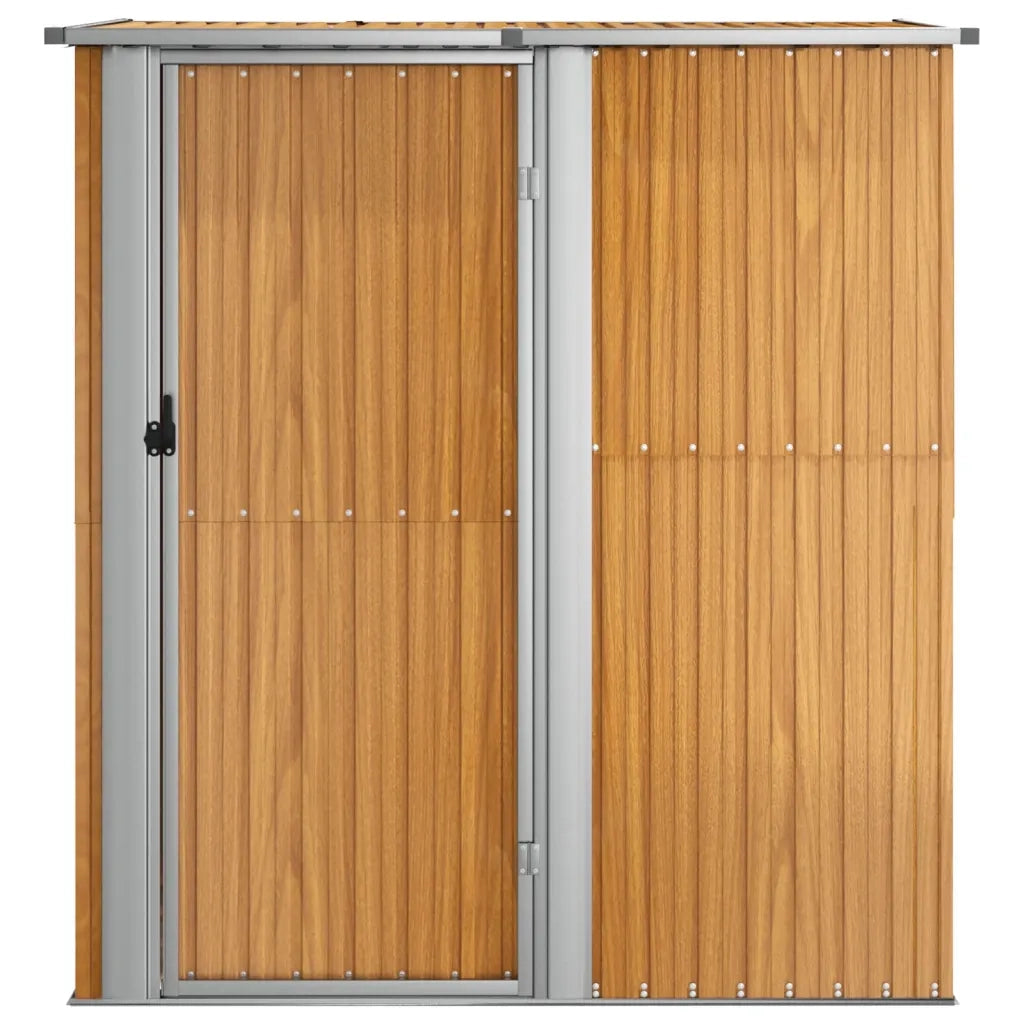 Casetta da giardino 180,5x97x209,5 cm in acciaio zincato effetto legno CFW1359019