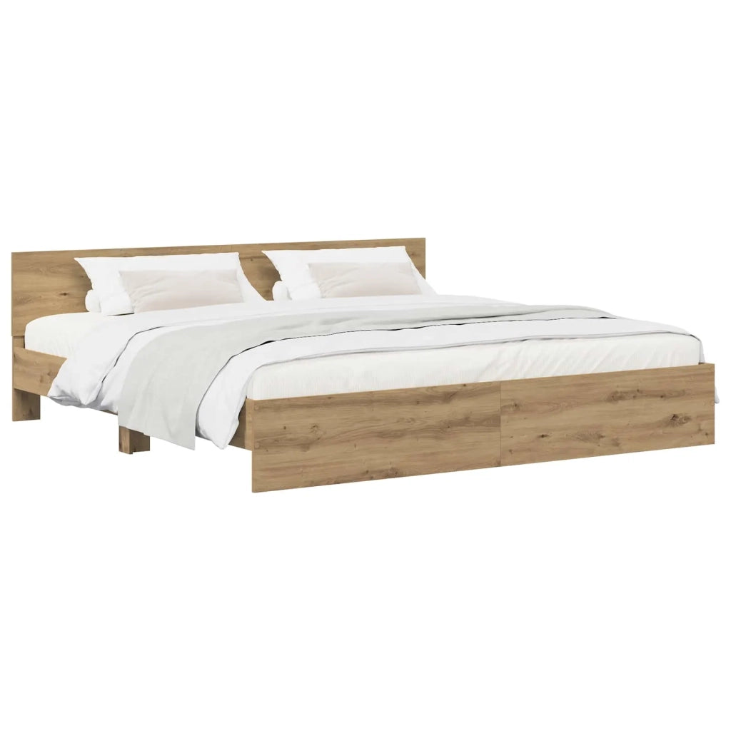 Struttura letto con testata Rovere Artigianale 200 x 200 cm 3445769