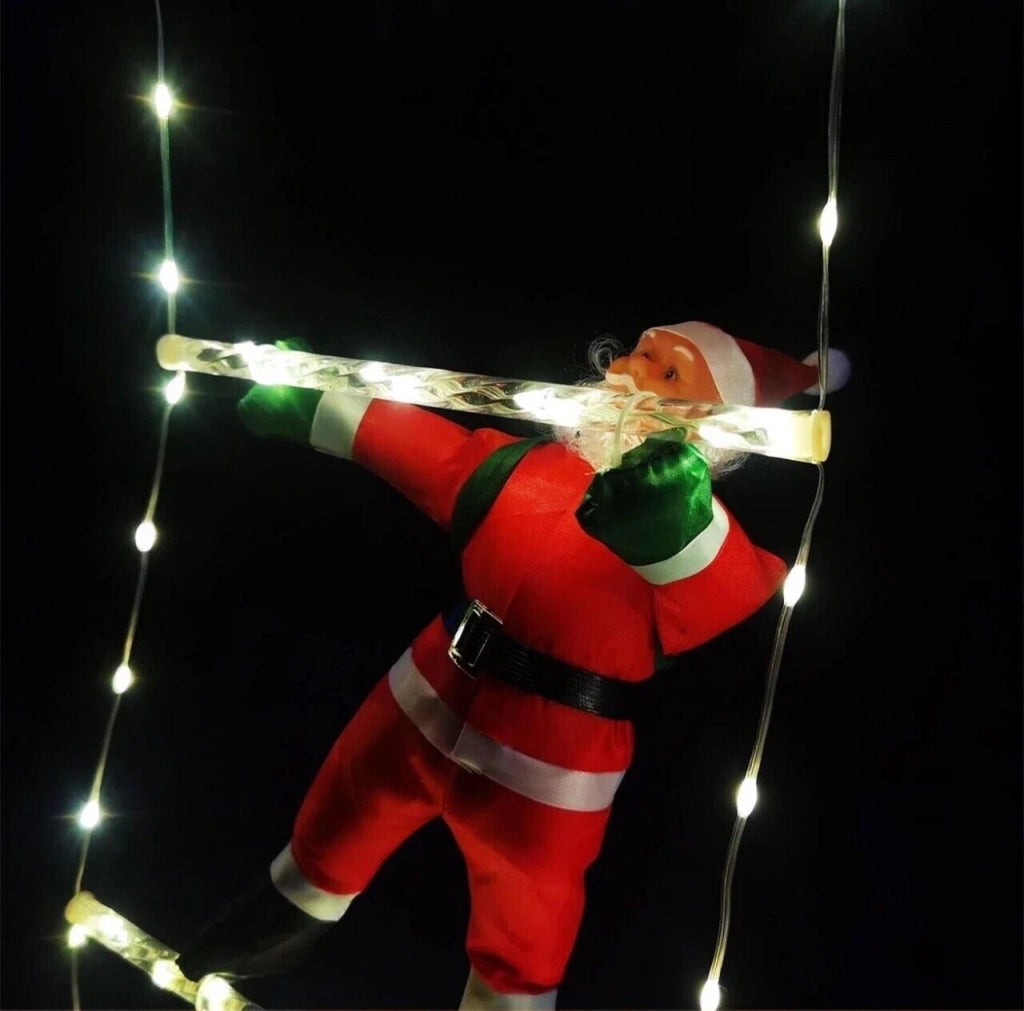 Babbo Natale su scala luminosa a LED per decorazioni natalizia luci calda fredda